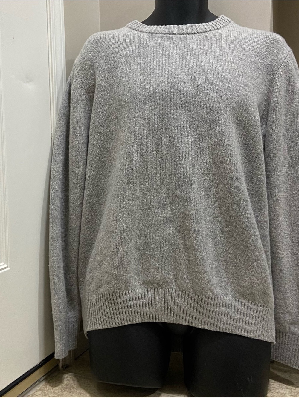 Aspen Men's Lambswool Blend Crewneck Sweater in Light Gray - Casual Knit